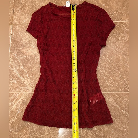 Red Lace See Through Blouse - Picture 4 of 9